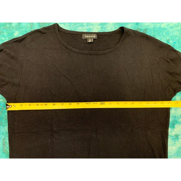 Nordstrom Trouve Side Slit Tunic Sweater Black - Picture 9 of 10